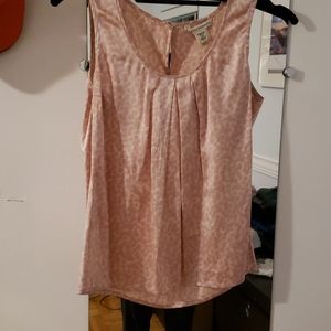 Banana Republic pink dot silk blouse tank shirt top XSP